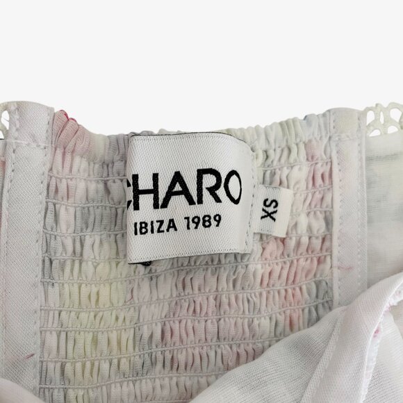 Charo Ruiz Danny Dress XS White Borbo Butterfly Halter Maxi Dress - Picture 5 of 8